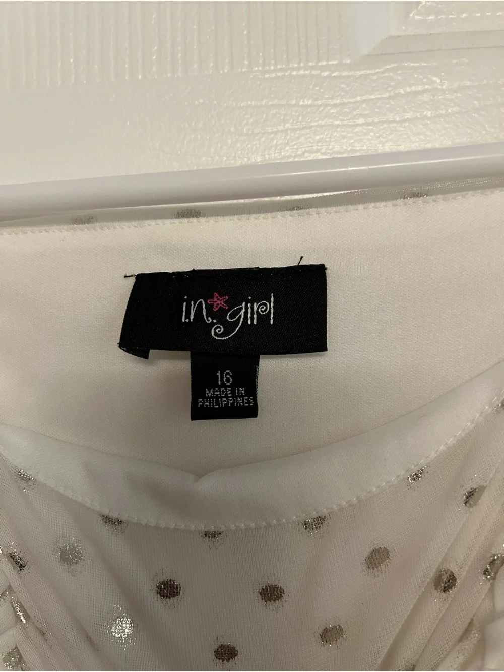 Girls White Sparkle Ruched Party Dress